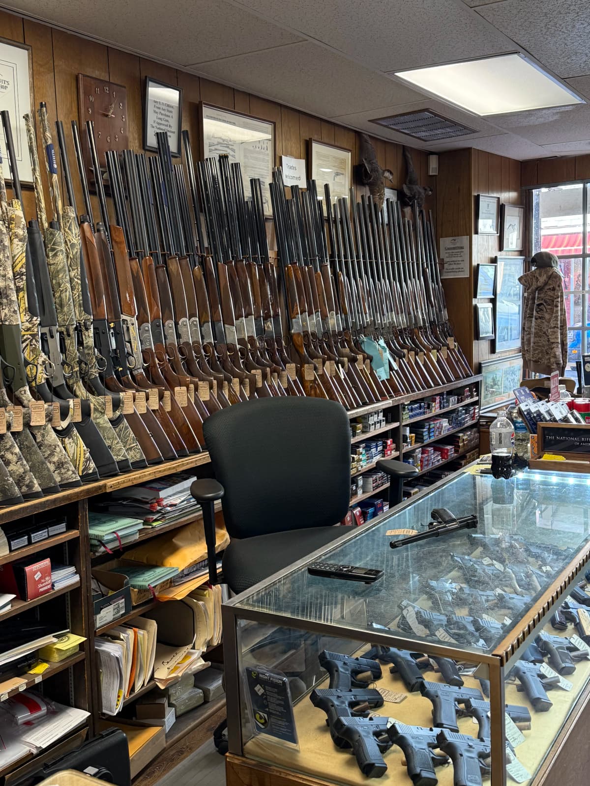 Extensive firearm selection and inventory at our Easton showroom