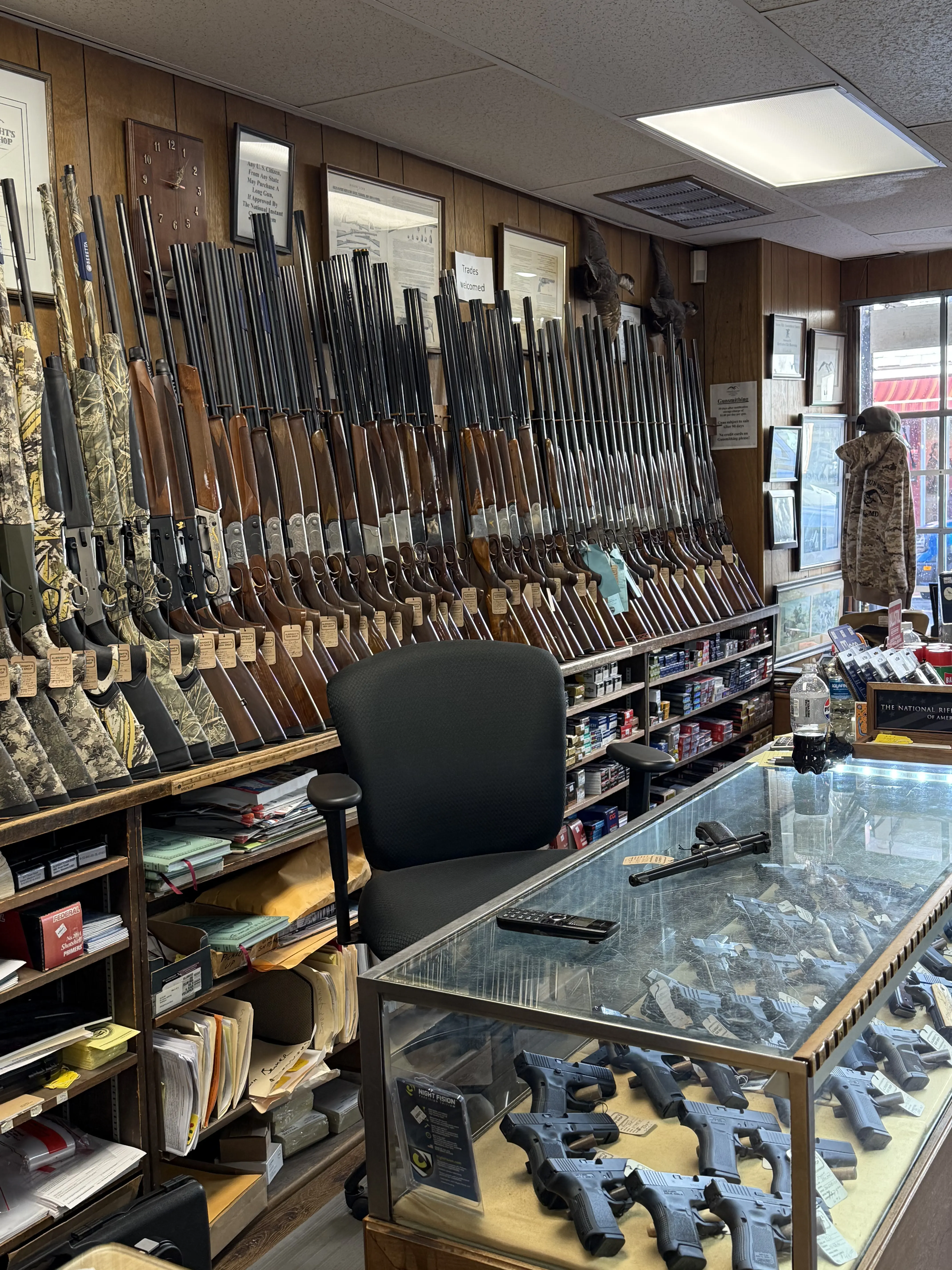 Extensive firearm selection and inventory at our Easton showroom